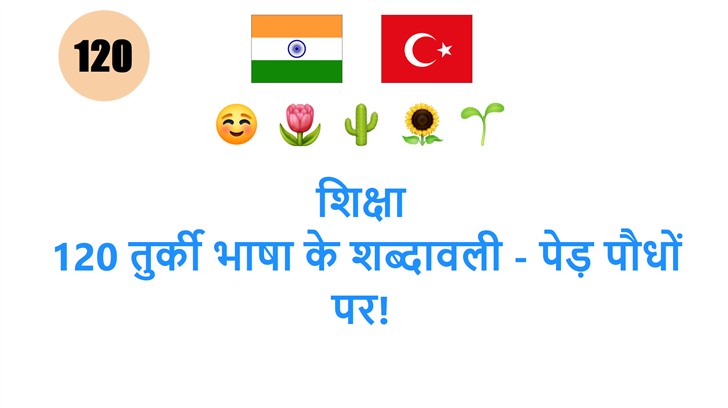 शिक्षा: 120 तुर्की भाषा के शब्दावली - पेड़ पौधों पर!